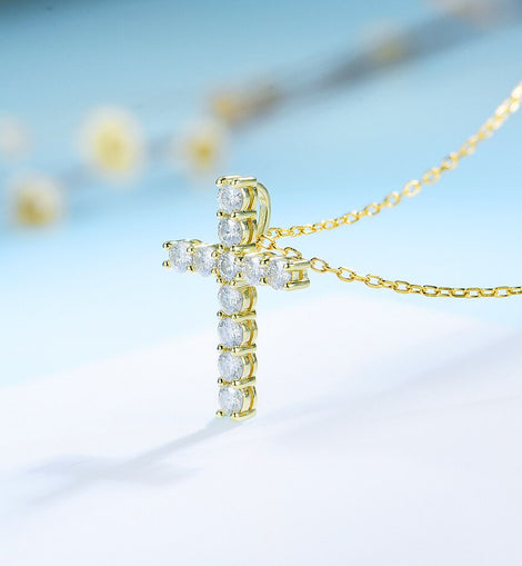 Moissanite Cross Pendants For Women