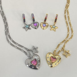 Colorful Love Earrings and Necklace