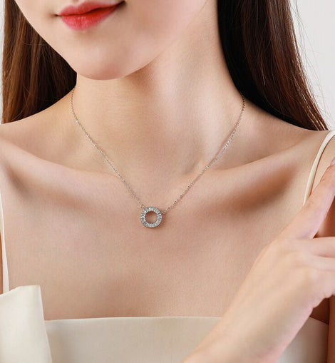 Sparkling Clear Round Necklace