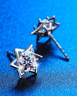 Shinny Hexagram Moissanite Stud Earrings